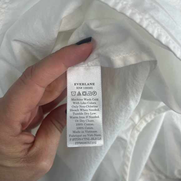 Everlane White Cotton Cottagecore Prairie Blouse Peasant Top 12 Boho Romantic - Picture 4 of 6